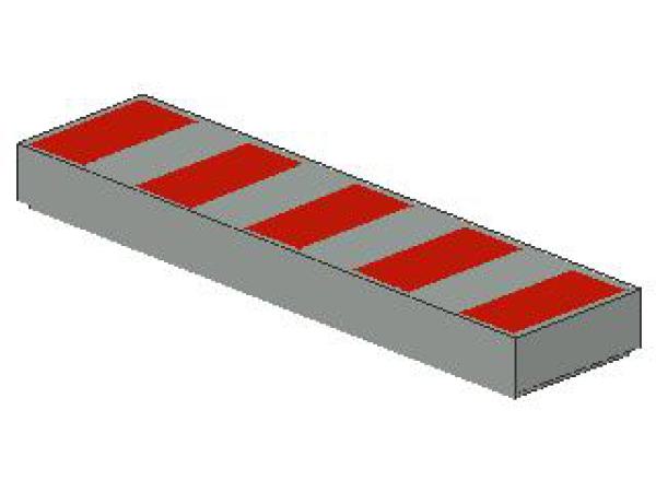 Lego Tile 1 x 4 , decorated (2431p79) light gray