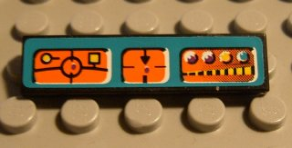 Lego Tile 1 x 4, decorated (2431pb032)