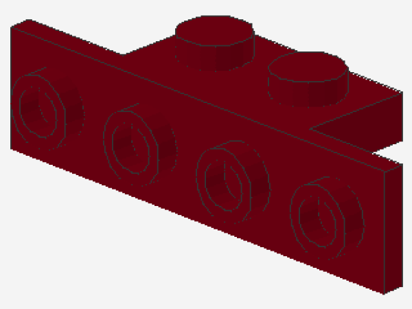 Lego Bracket 1 x 2 - 1 x 4 (2436) dark red