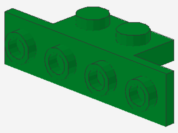 Lego Bracket 1 x 2 - 1 x 4 (2436) green