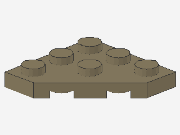 Lego Wedge Plate 3 x 3 (2450) dark tan