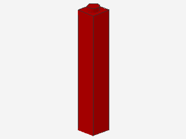 Lego Brick 1 x 1 x 5 (2453b) red