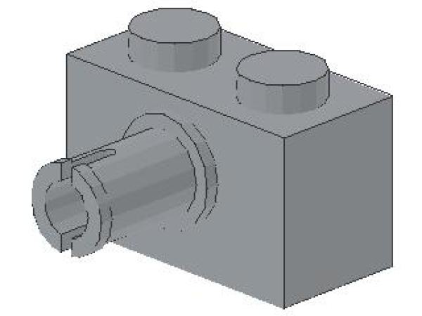 Lego Brick, modified 1 x 2 x 1 (2458) light bluish gray