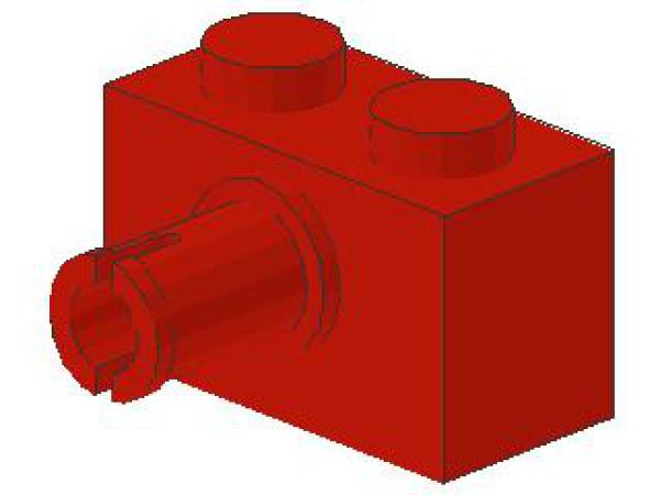 Lego Brick, modified 1 x 2 x 1 (2458) red