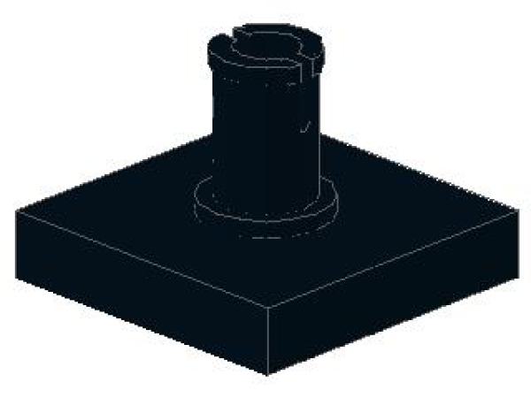 Lego Tile 2 x 2 (2460) with Pin, black