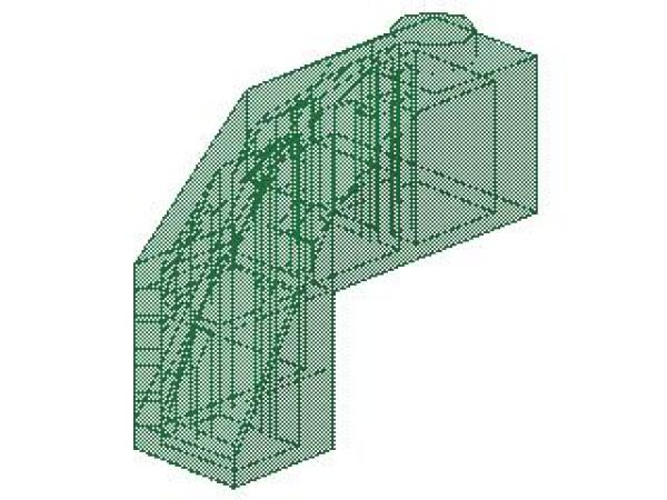 Lego Brick, modified 3 x 3 x 2 (2463) transparent green