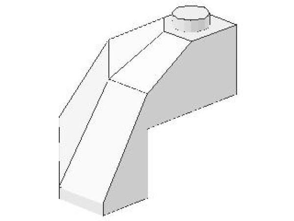 Lego Stein, modifiziert 3 x 3 x 2 (2463) weiß