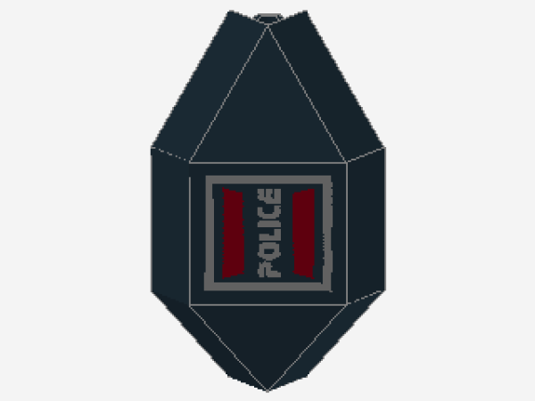 Lego Paneel 3 x 3 x 6 (2468pb03) Ecke, Space Police-Logo, rechts