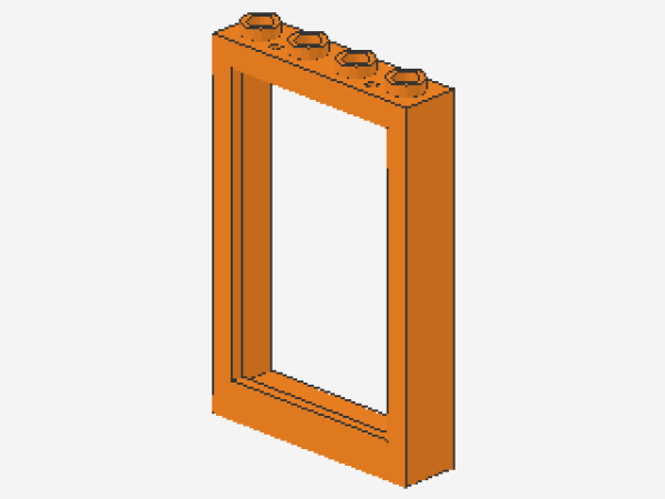 Lego Fenster 1 x 4 x 5 (2493b) mittel orange