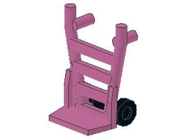 Lego Minifigure Hand Truck, complete (2495c01) dark pink