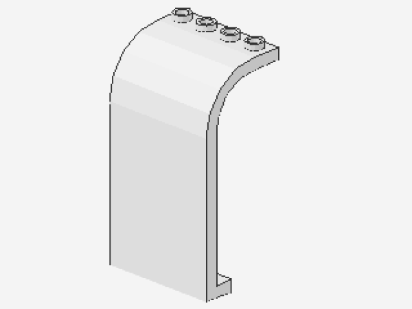 Lego Paneel 3 x 4 x 6 (2571) gebogenes Oberteil, weiß