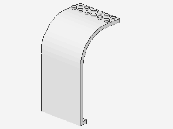 Lego Panel 6 x 6 x 9 (2572) Curved Top, white