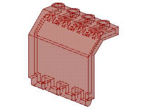 Lego Panel 2 x 4 x 3 1/3 (2582) with Hinge, transparent red