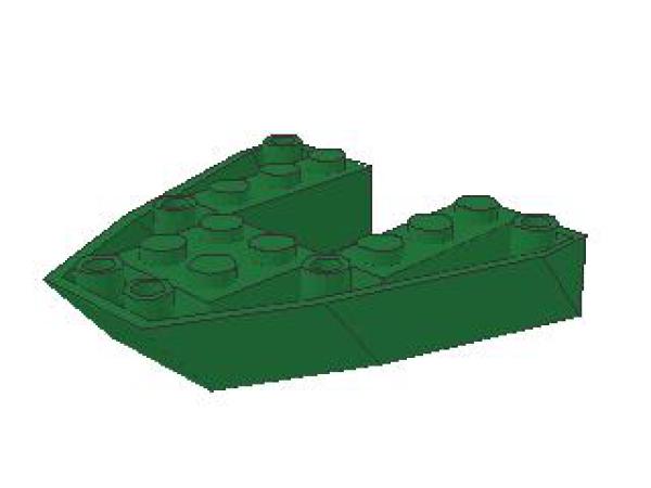 Lego Boat, Bow Brick 6 x 6  x 1 (2626) green