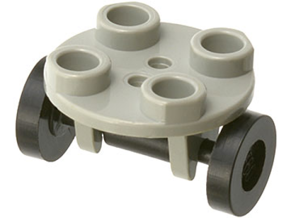 Lego Plate 2 x 2, round, with Wheel Holder (2655c02) light gray