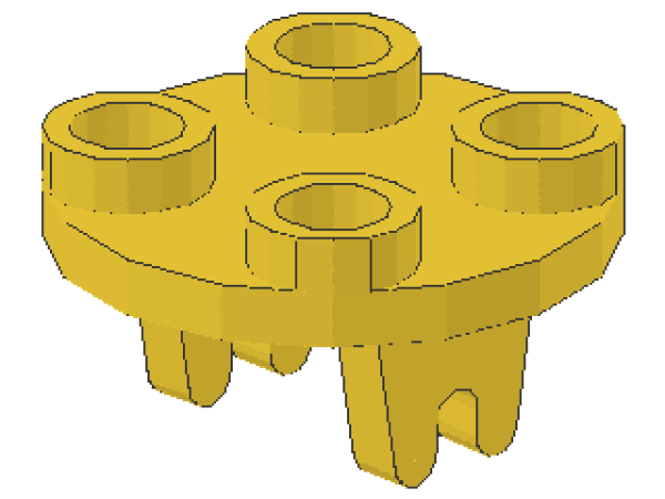 Lego Platte 2 x 2, rund, mit Radhalter (2655) gelb