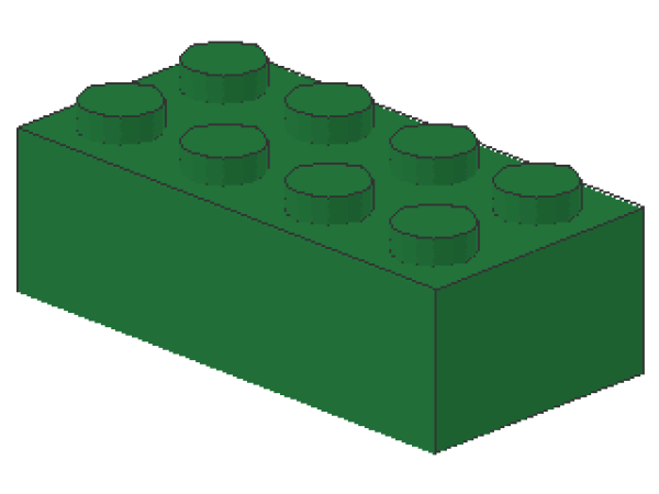 Lego Brick 2 x 4 x 1 (3001) green