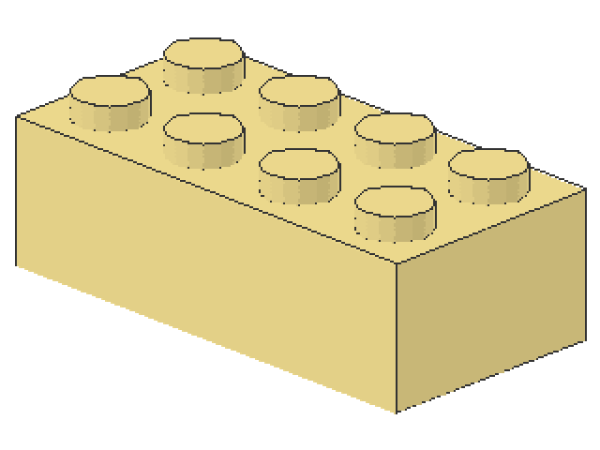 Lego Stein 2 x 4 x 1 (3001) hell gelb