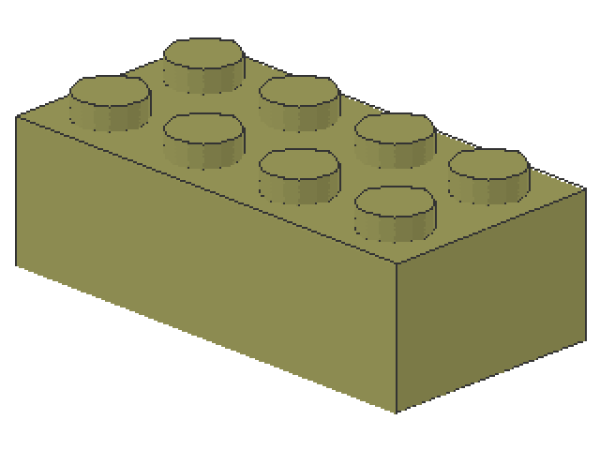 Lego Stein 2 x 4 x 1 (3001) oliv grün