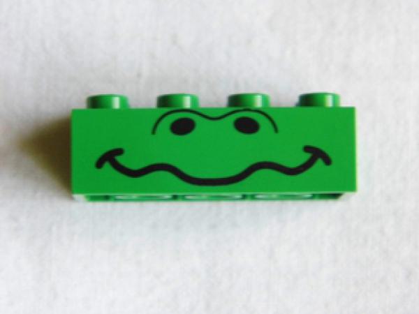 Lego Brick, decorated 2 x 4 x 1 (3001px2) green