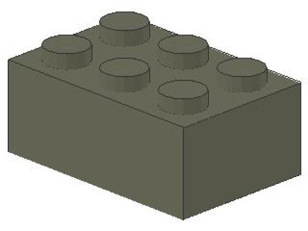 Lego Brick 2 x 3 x 1 (3002) dark gray