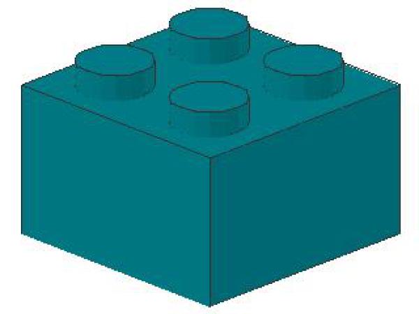 Lego Brick 2 x 2 x 1 (3003) dark turquoise