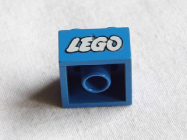 Lego Stein, dekoriert 2 x 2 x 1 (3003pb008) blau