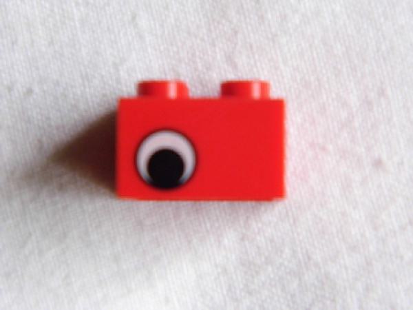 Lego Brick, decorated 2 x 2 x 1 (3003pe2) red