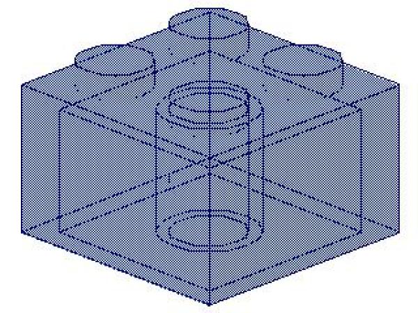 Lego Stein 2 x 2 x 1 (3003) transparent dunkel blau