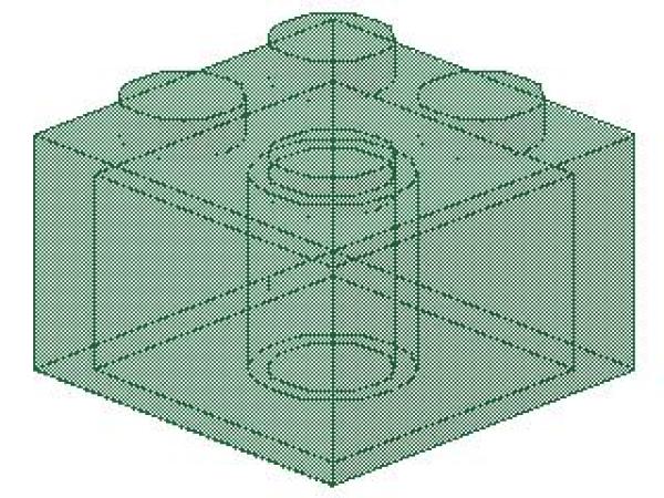 Lego Stein 2 x 2 x 1 (3003) transparent grün