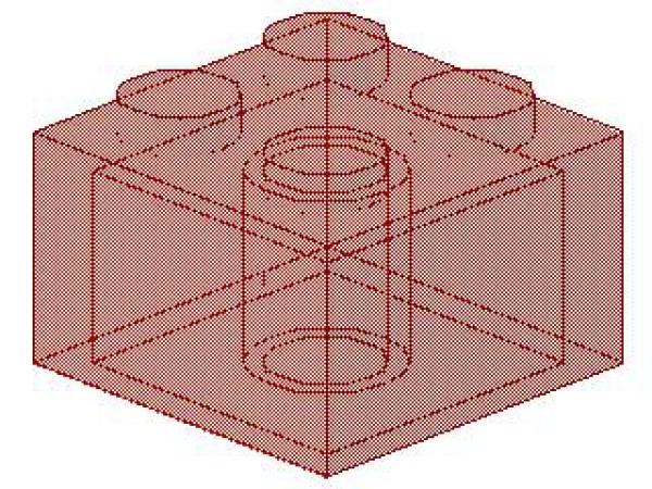 Lego Stein 2 x 2 x 1 (3003) transparent rot