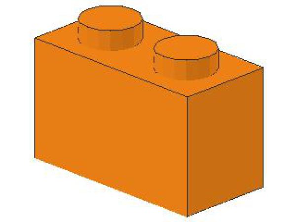 Lego Brick 1 x 2 x 1 (3004) orange