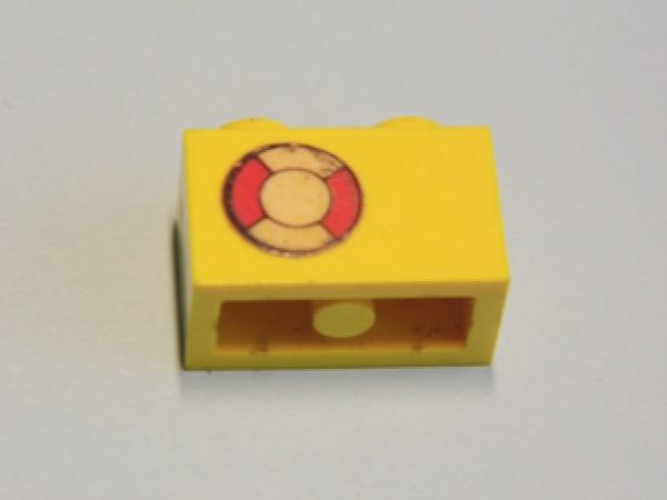 Lego Brick, decorated 1 x 2 x 1 (3004pb117)