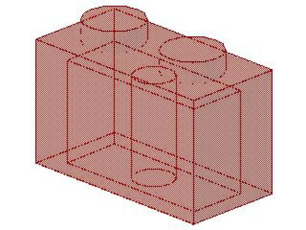 lego Stein 1 x 2 x 1 (3004) transparent rot