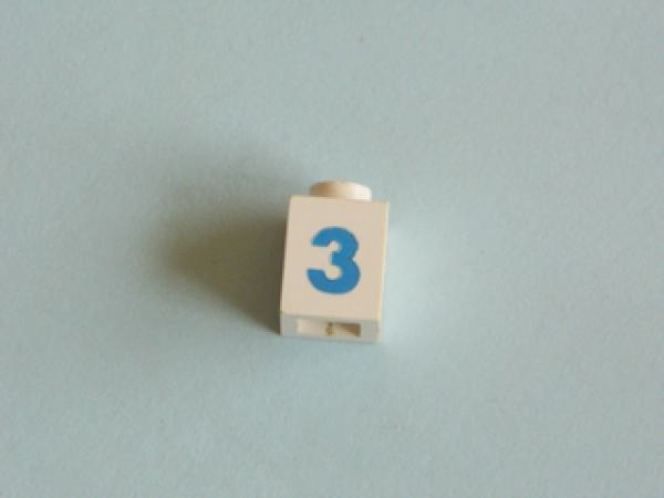 Lego Brick, decorated 1 x 1 x 1 (3005pt3b)