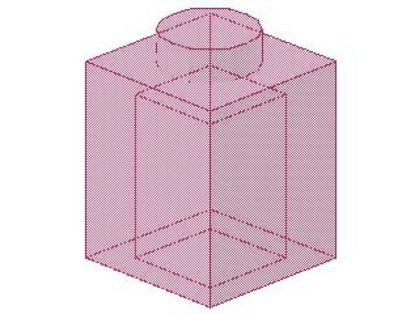 Lego Stein 1 x 1 x 1 (3005) transparent dunkel pink