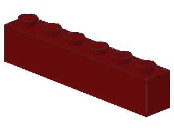 Lego Brick 1 x 6 x 1 (3009) dark red