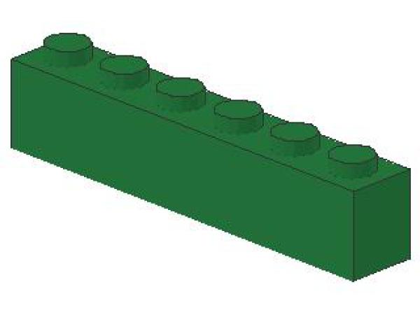 Lego Brick 1 x 6 x 1 (3009) green