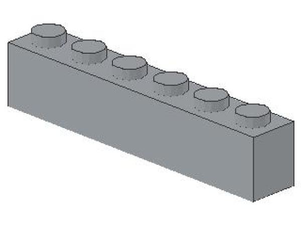 Lego Brick 1 x 6 x 1 (3009) light bluish gray NEW