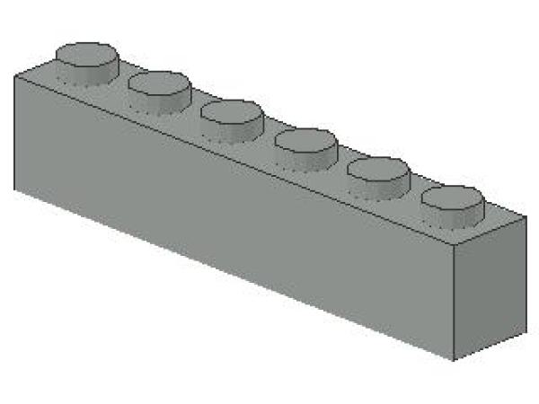 Lego Brick 1 x 6 x 1 (3009) light gray