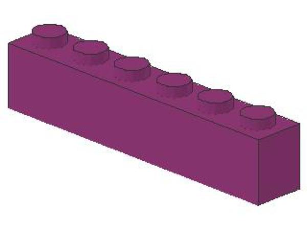 Lego Brick 1 x 6 x 1 (3009) magenta