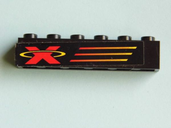 Lego Brick, decorated 1 x 6 x 1 (3009pb072L)