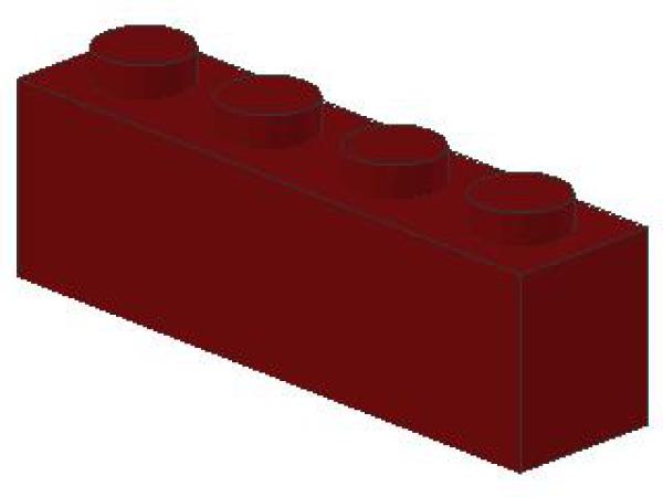 Lego Brick 1 x 4 x 1 (3010) dark red