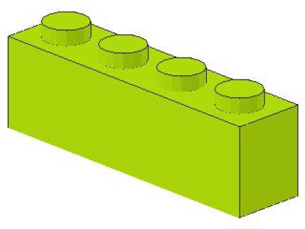 Lego Stein 1 x 4 x 1 (3010) limone