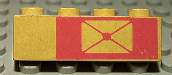 Lego Brick, decorated 1 x 4 x 1 (3010pb026)