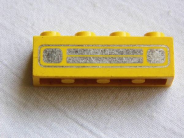 Lego Brick, decorated 1 x 4 x 1 (3010pb035s) yellow