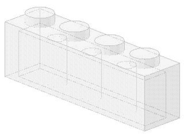 Lego Brick 1 x 4 x 1 (3010) transparent