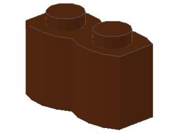 Lego Brick, modified 1 x 2 x 1 (30136) reddish brown