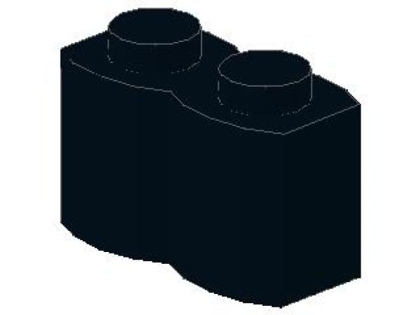 Lego Brick, modified 1 x 2 x 1 (30136) black