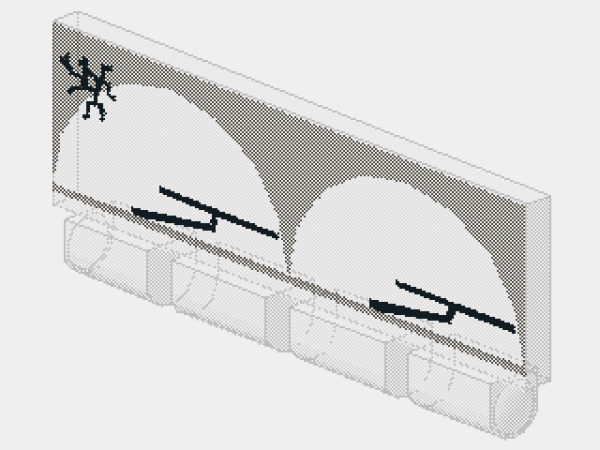 Lego Windscreen 1 x 4 x 1 1/3 (30161pa1) Wiper Pattern